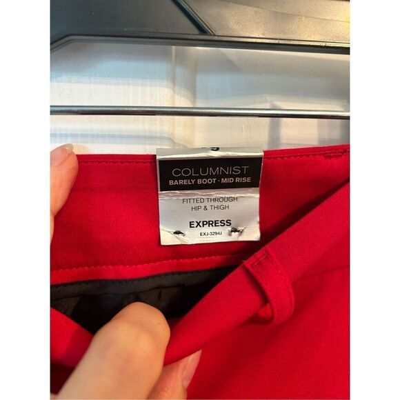 Express red dress pants columnist barley mid rise boot pants size 6R NWT - Picture 2 of 5